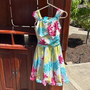 Weissman Kids Dress with Pink, Blue, and Yellow Floral Design